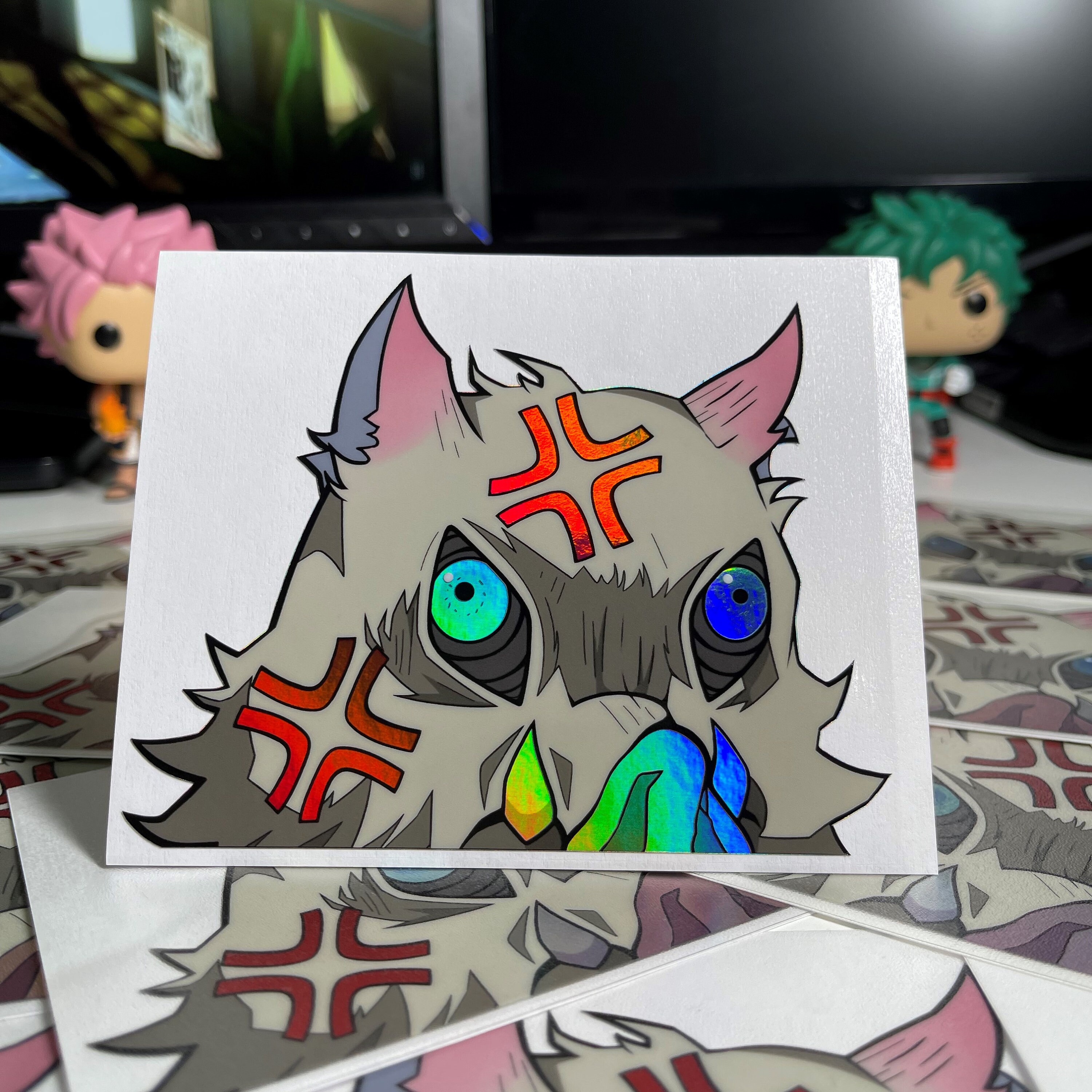 Decals & Skins Oni Slayer Beast Breathing Boar Peeker Sticker HOLO ...