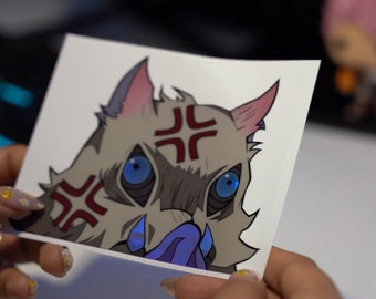Decals & Skins Oni Slayer Beast Breathing Boar Peeker Sticker HOLO ...