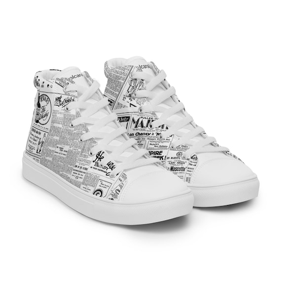 【 】◆VIRGINIA PRINT CANVAS SHOES◆送料無料◆ Green Witch Ghost – Women's high top canvas shoes - Flukelady