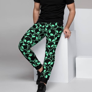 Alien Joggers | Alien Print Men&#39;s Workout Sweats | ET Gym Sweat Pants