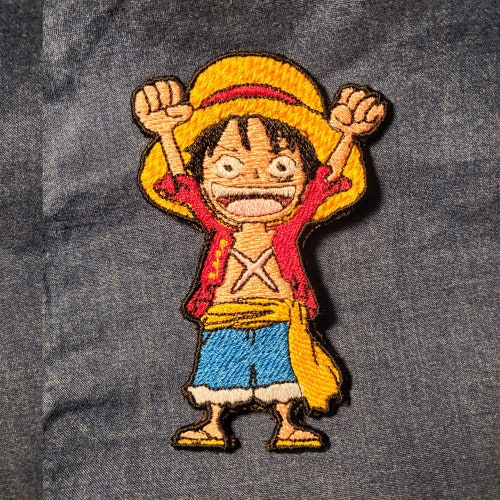 Kid on a Straw Hat Jumping Patch Etsy