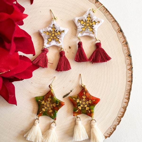 Parol Dangle Earrings | Filipino Christmas Lantern Earrings | Christmas Lantern Earrings