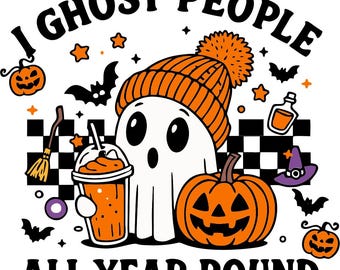 Fantasma divertido con gorro SVG: Archivo de corte Cricut de Halloween