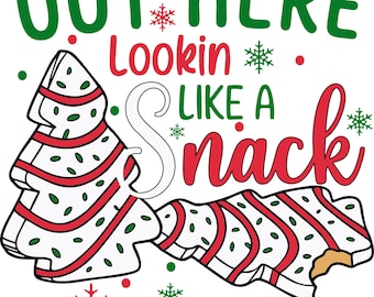 Aquí afuera, parece un bocadillo, árbol de Navidad, galleta SVG PNG (descarga digital)