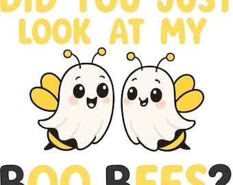 Diseño divertido de abeja fantasma para Halloween / Clipart de abejas Punny Boo (SVG PNG DXF)