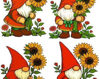 Gnomo Girasol SVG – Archivo de corte de otoño para manualidades (Descarga digital)