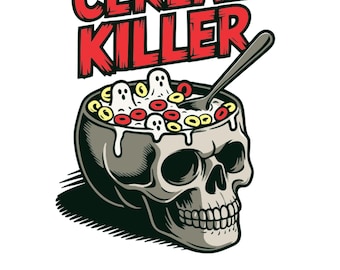 Calavera de Halloween con diseño SVG de Cereal Killer: Diseño divertido y espeluznante para un desayuno (descarga digital)