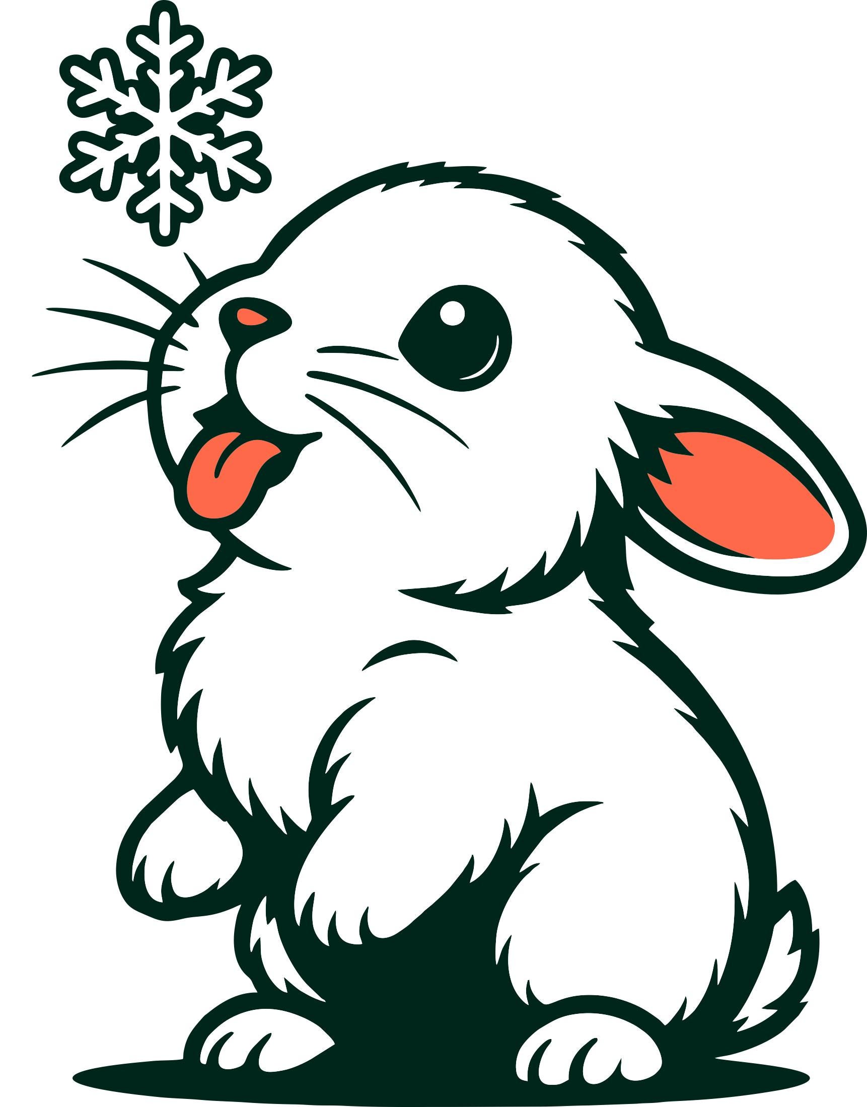 Snow Bunny Clipart | Cute Winter Rabbit Design (SVG PNG DXF) - Etsy