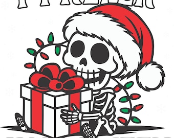 Prefiero el diseño de esqueleto de Papá Noel para Halloween (SVG, PNG y PDF)