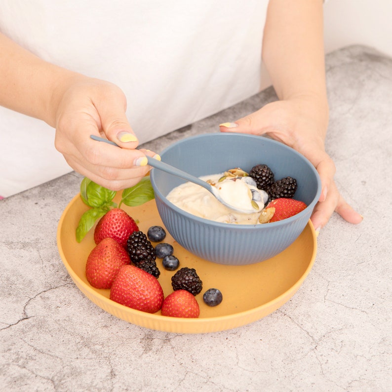 Wheat Straw Dinnerware Sets for 4 With Utensil Set Unbreakable Etsy