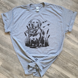 Men&#39;s Duck Hunting Tshirt, Lab Hunting Dog Shirt, Hunter&#39;s Tshirt, Hunting Gift For Dad, Hunting Season Shirt, Waterfowl Hunting, Outdoors