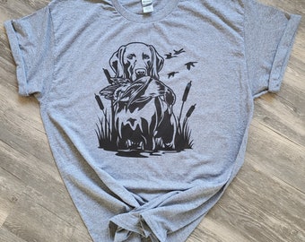 Camiseta de caza de patos para hombre, camiseta de perro de caza de labrador, camiseta de cazador, regalo de caza para papá, camiseta de temporada de caza, caza de aves acuáticas, actividades al aire libre