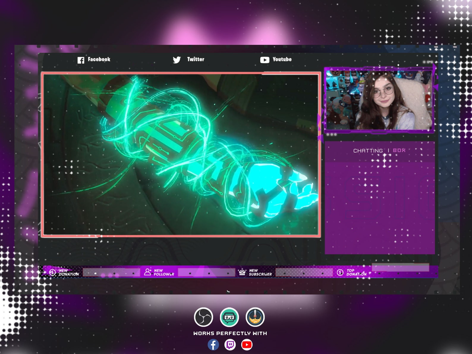 Animated Purple Kitsune Mask / for Twitch Streamers / Full Etsy Canada