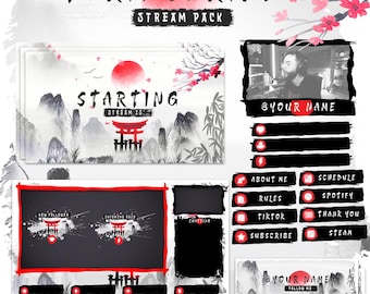 Sanctuaire Torii animé pour les streamers Twitch Pack Twitch complet Panneaux d'alertes animés Graphismes Stream japonais Japon