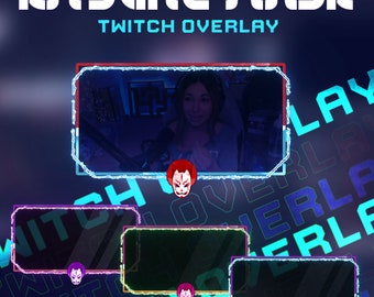 Pack Webcam animé Kitsune Facecam Twitch Graphics Youtube Overlay Border Camera Frame Streamer Graphics Thème japonais Multi couleurs