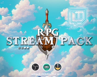 Premium Animated Fantasy Sky Twitch For Twitch Streamers RPG Games Offline Banners Pixel Art Stream Screens Starting Ending Offline