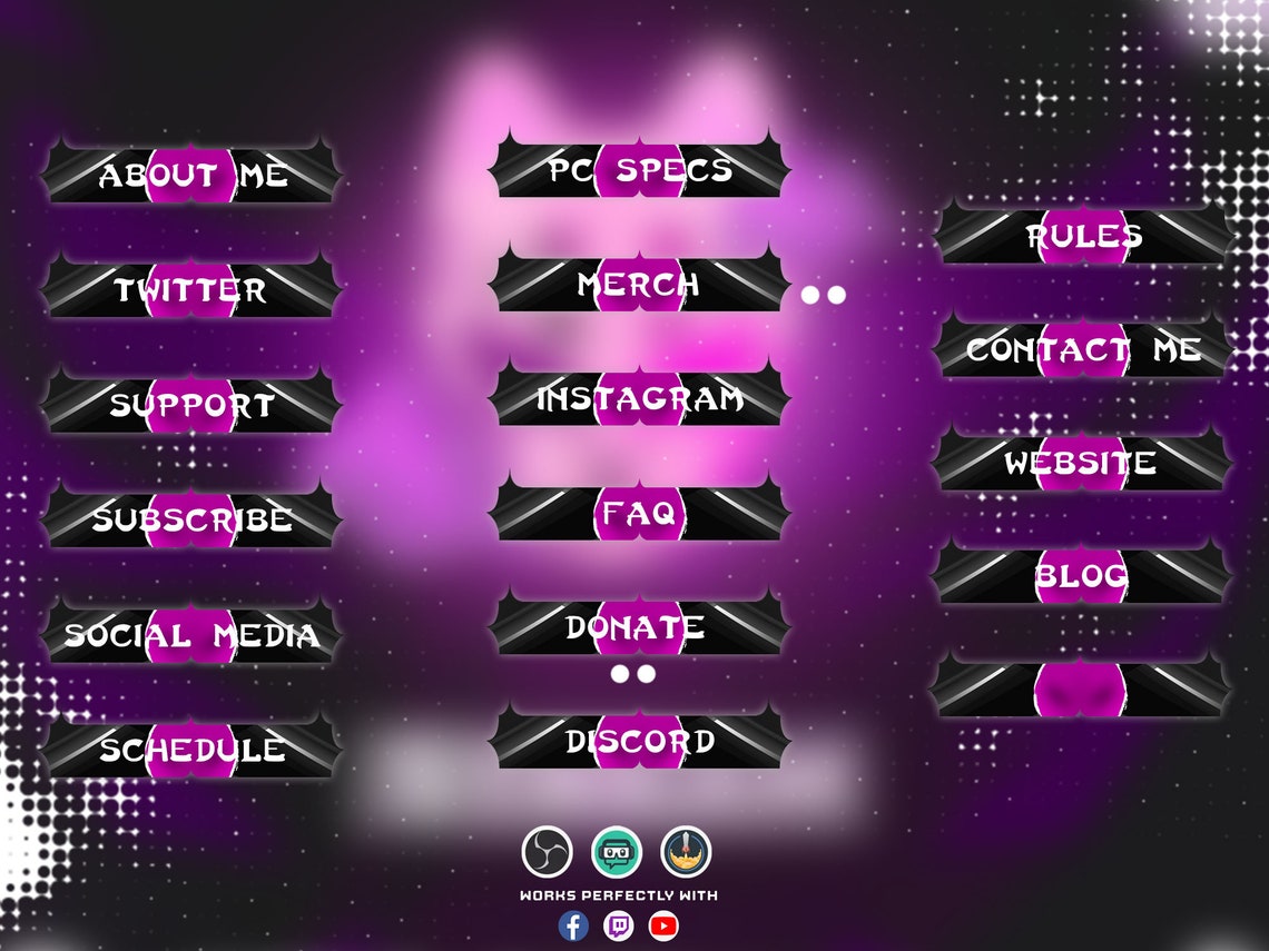 Animated Purple Kitsune Mask / for Twitch Streamers / Full Etsy