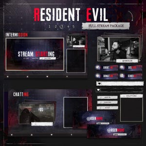 Superposition du flux entracte Écrans de discussion Resident Evil Requiem Alertes webcam Flux complet Pack Configuration des éléments du flux