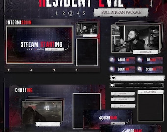 Superposition du flux entracte Écrans de discussion Resident Evil Requiem Alertes webcam Flux complet Pack Configuration des éléments du flux