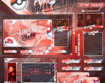 Superposition de flux Poke ball Entracte Écrans de discussion Alertes webcam Flux complet Gameboy Twitch Nintendo Switch Gameboy Advance