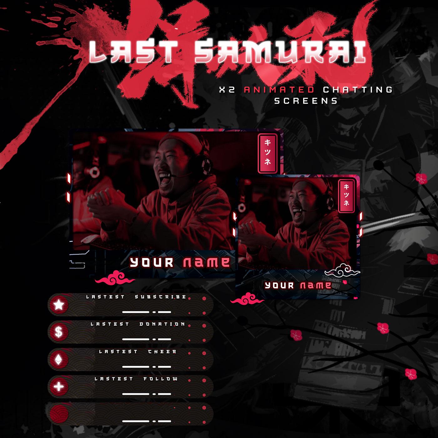 Premium Last Samurai Twitch Overlays for Streamers Full Twitch Package ...