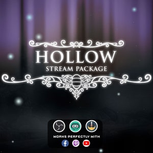 Animated Hollow overlays Hollow twitch package stream graphics for twitch Dark Stream For twitch streamers Dark Light Animated Alerts