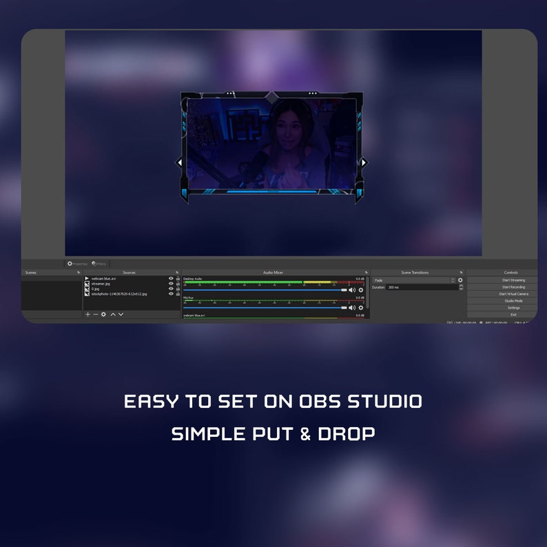 Animated cam Frame Pack Aesthetic Facecam Twitch Graphics Youtube