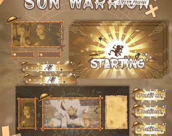 Pack de streaming Sun Warrior Entracte Manga Écrans de discussion Alertes webcam Pack de streaming complet Anime