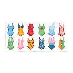 Ladies Bathing Suit Print Beach Towel