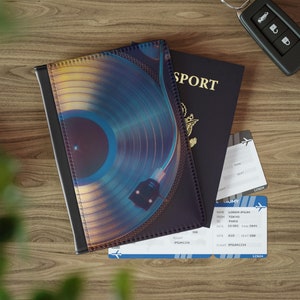 Blocage RFID, album, disque, tourne-disque, couverture de passeport pour tourne-disque (personnalisation en option)