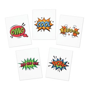 Comic Grußkarten Blanko (5er-Pack)