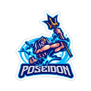 Poseidon, Greek God, Greek Mythology, God of the Sea, Kiss-Cut Stickers