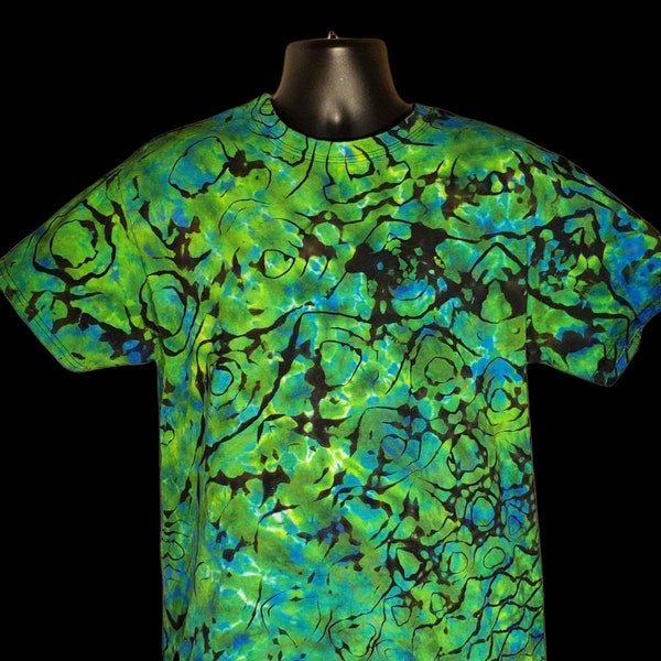 Reverse Tie Dye T Shirt Handmade Adult Large