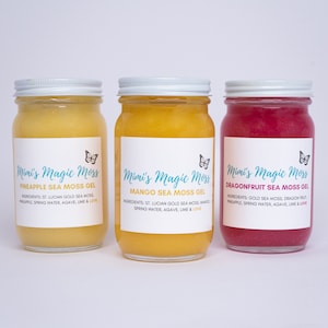 Tropical Trio Sea Moss Gel, Organic | Dragon Fruit, Mango, Pineapple | FREE SHIPPING