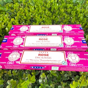 Rose Incense Sticks, Sweet & Floral Scent, Satya Incense 3 boxes