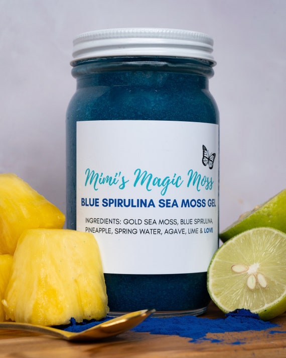 Blue Spirulina Sea Moss Gel with Pineapple | Freshly Made