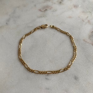 Vintage 14k Yellow Gold Figaro Link Bracelet