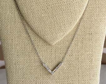 Sterling Silver V Necklace Adjustable Length