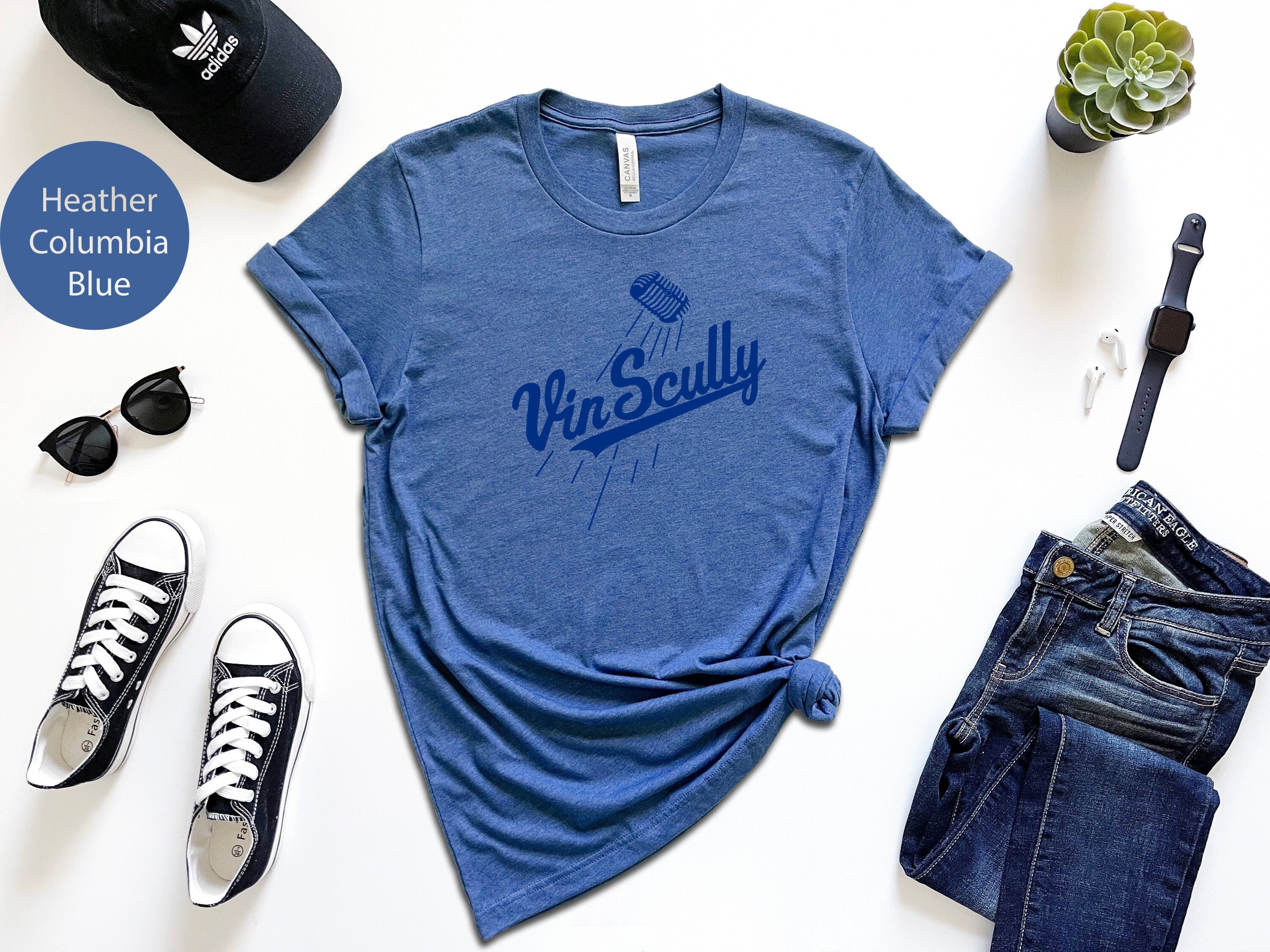 Vin Scully T Shirt | Vin Scully Microphone T-Shirt | Vin Scully 1927-2022