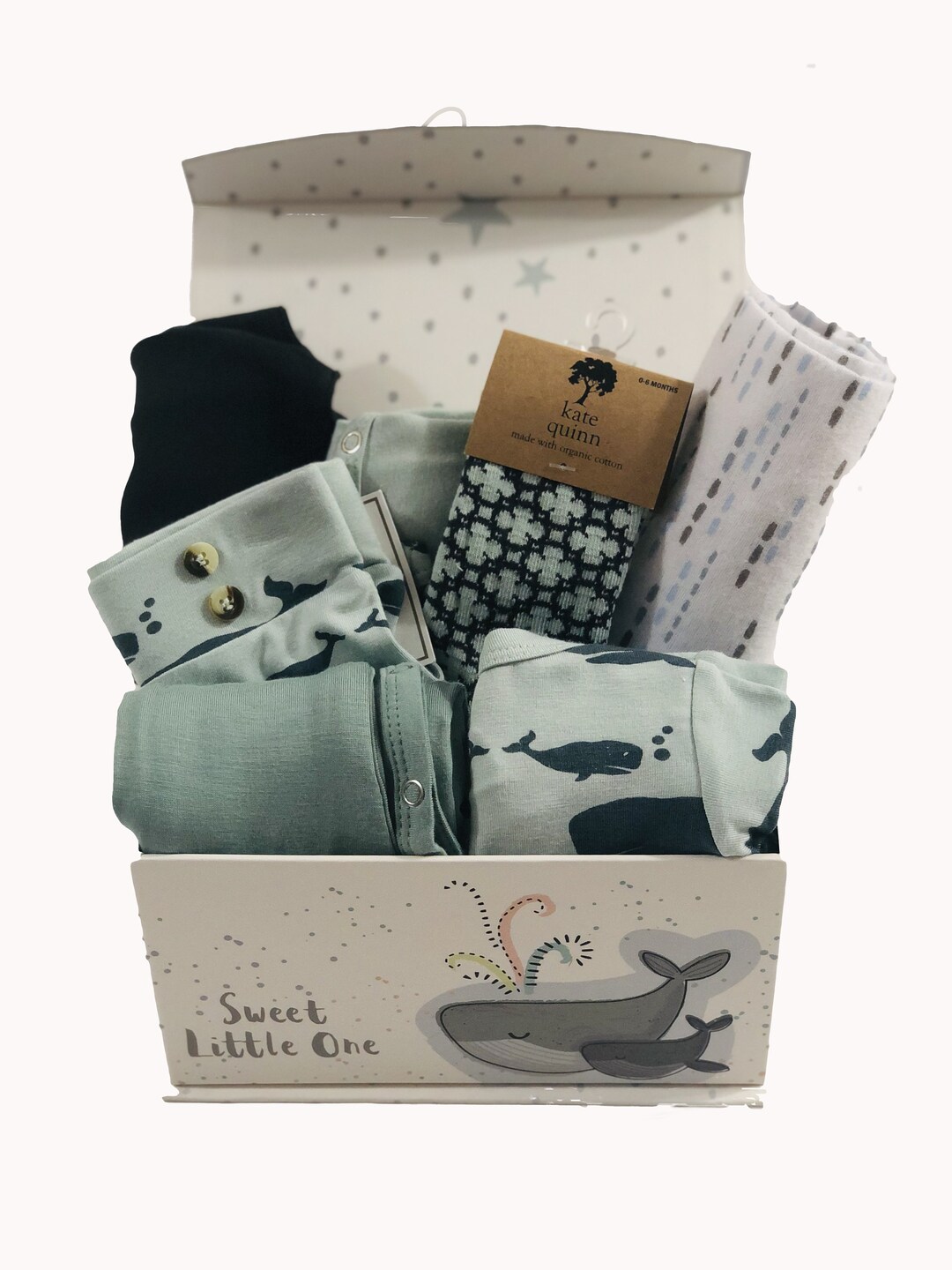 Piece Kate Quinn Organics BAMBOO Baby Boy/girl Gift Box Whale