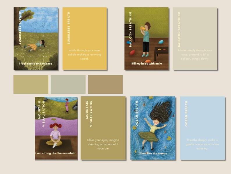 Calm Down Cards for Kids Printable, Mindfulness Cards, Breathing ...
