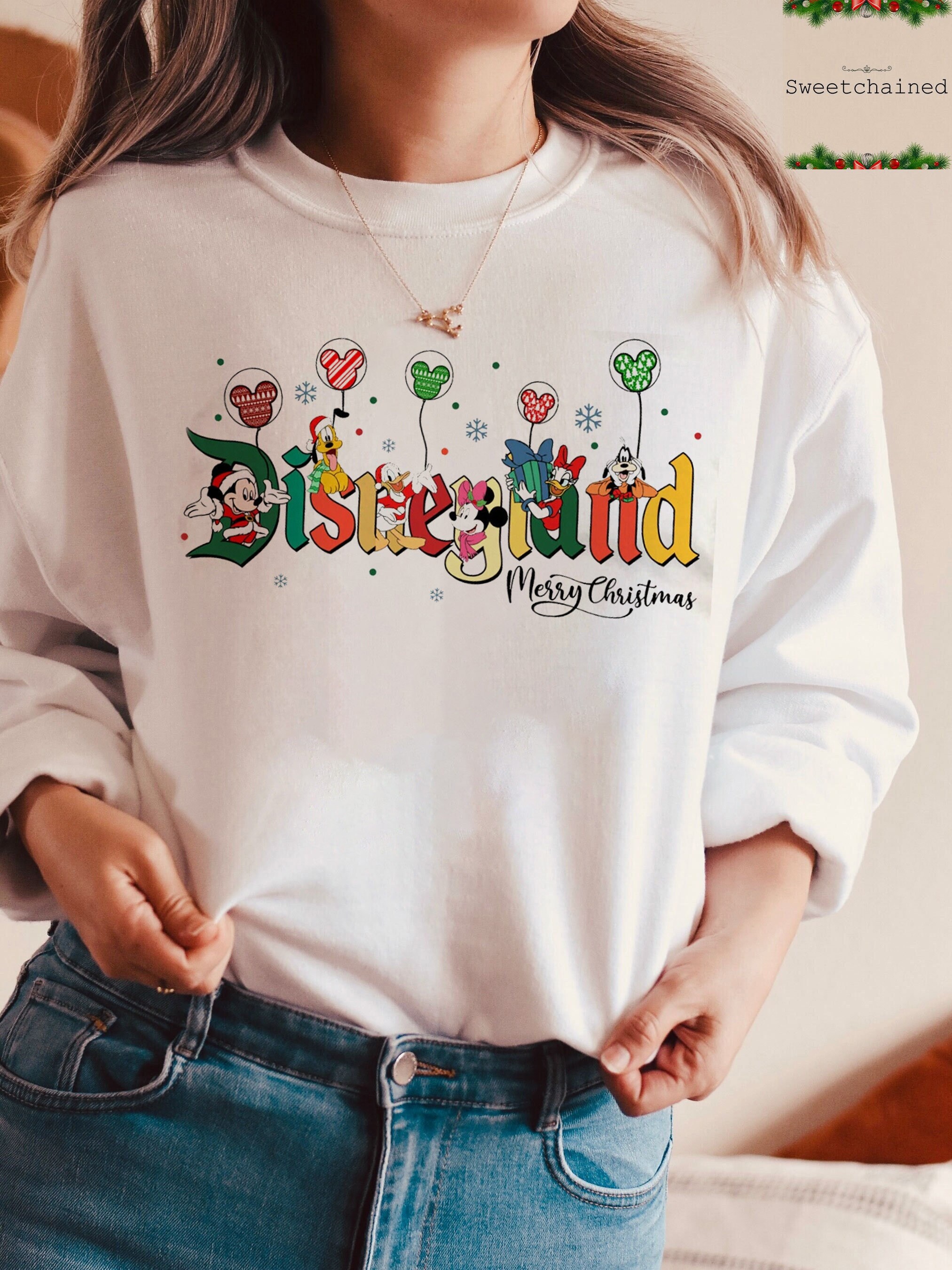 Discover Vintage Disneyland Est 1955 California Christmas Sweatshirt