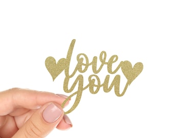 Love you Topper File, Love you SVG PNG, Valentines Day Topper, Love you Dessert Topper