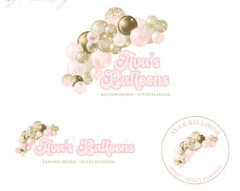 Balloon Logo, Party Business Logo, Editable Logo Template, Logo Branding for Event Planner, Balloon Arch Logo