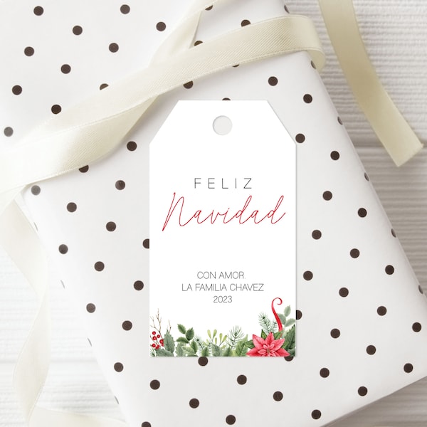 Feliz Navidad Tag, Christmas Gift Tag, Gift Tag