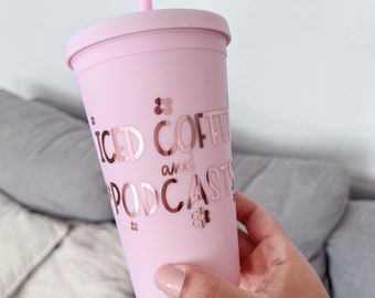Iced Coffee and Podcasts svg png jpeg, Iced Coffee Svg png jpeg, Digital File Download