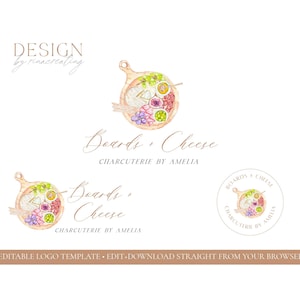 Charcuterie Logo, Grazing Board Logo, Cheese Board Logo