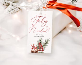 Feliz Navidad Tag, Christmas Gift Tag, Gift Tag