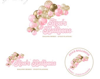 Balloon Logo, Party Business Logo, Editable Logo Template, Logo Branding for Event Planner, Balloon Arch Logo
