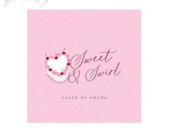 Baker Logo, Cake business, Editable Canva Template